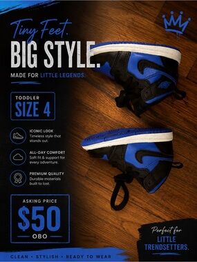 Nike Toddler Sneakers - Black & Royal Blue